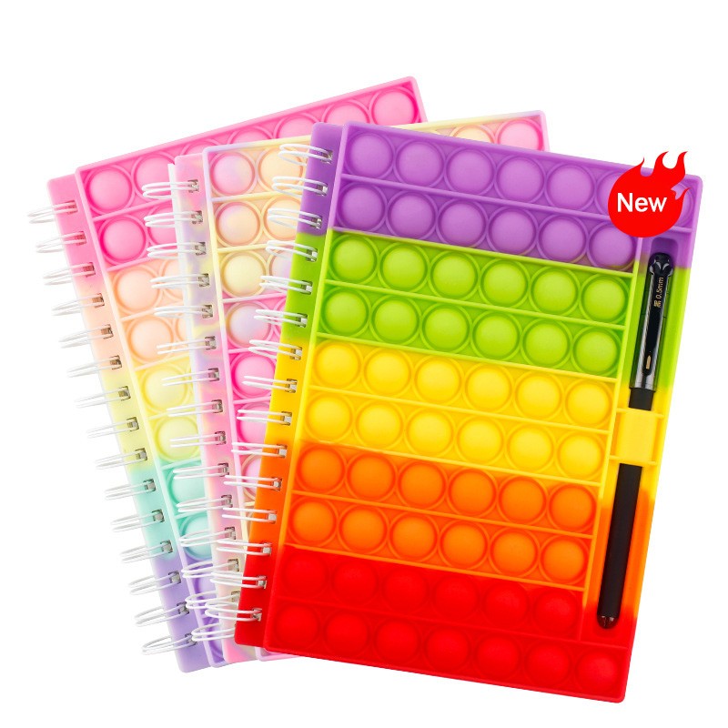 Caderno de silicone Pop it fofo para crianças