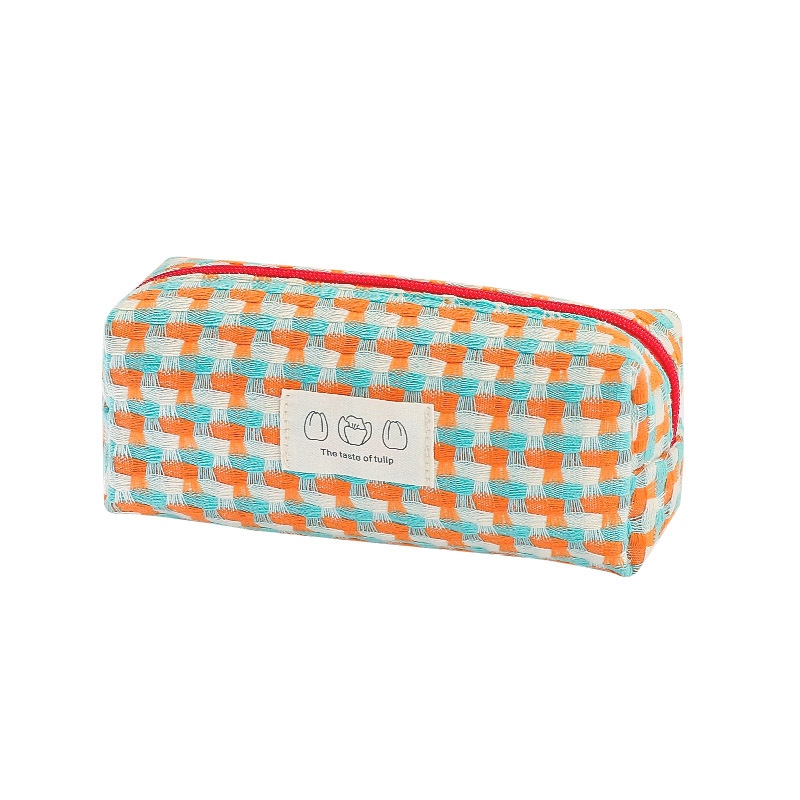 Bolsa lápis de tecido simples arco-íris