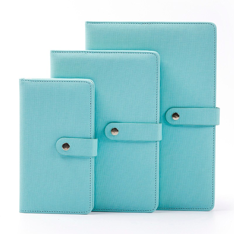 Caderno com fecho de pressão PU de toque suave