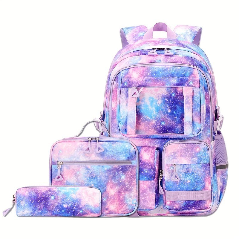 Conjunto de mochila Oxford com padrão bonito 3pcs